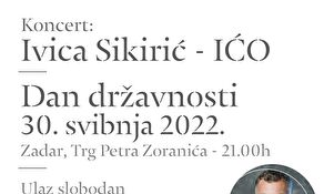 U organizaciji Grada i Županije: Koncert Iće Sikirića na Zoranićevom trgu povodom Dana državnost