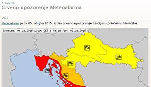 Crveno upozorenje Meteoalarma