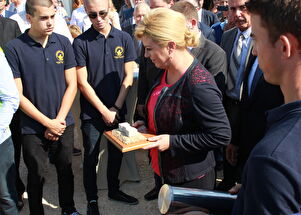 Predsjednica RH položila kamen temeljac za izgradnju zgrade putničkog terminala u Gaženici