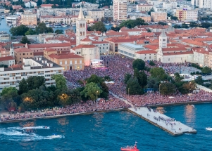 Doček zadarskih Vatrenih - pogled iz zraka