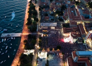 Doček zadarskih Vatrenih - pogled iz zraka