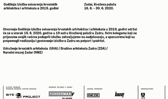 Otvorenje Godišnje izložbe hrvatskih arhitektica i arhitekata u 2019. godini 