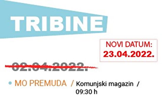 Odgođene tribine u MO Premuda, Silba i Olib – novi termin 23.04.!