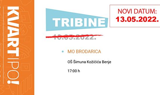 KVARTipo: Novi termin tribine za MO Brodarica – 13.05.! 