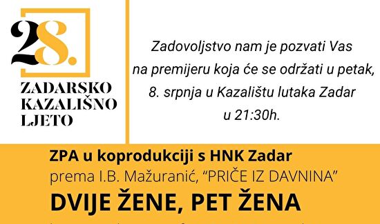 Plesna predstava "Dvije žene, pet žena" I 28. Zadarsko kazališno ljeto