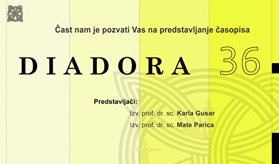 "Diadora" I Predstavljanje časopisa