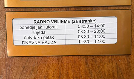 Radno vrijeme pisarnice