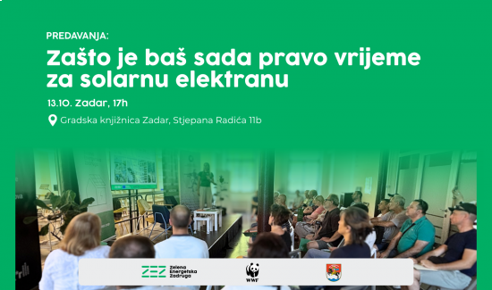 U Gradskoj knjižnici Zadar održava se besplatno predavanje za građane i poduzetnike o solarnim elektranama