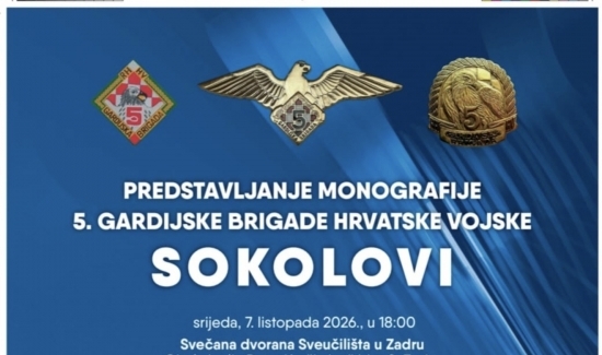 Predstavljanje monografije „Sokolovi“ i odavanje počasti poginulim  braniteljima u Zadru i Kašiću