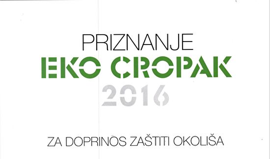 Grad Zadar dobitnik priznanja EKO CROPAK 2016. za doprinos zaštiti okoliša