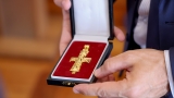Akademik Nikola Bašić na prijemu kod gradonačelnika Erlića