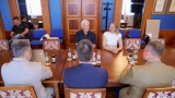 Akademik Nikola Bašić na prijemu kod gradonačelnika Erlića